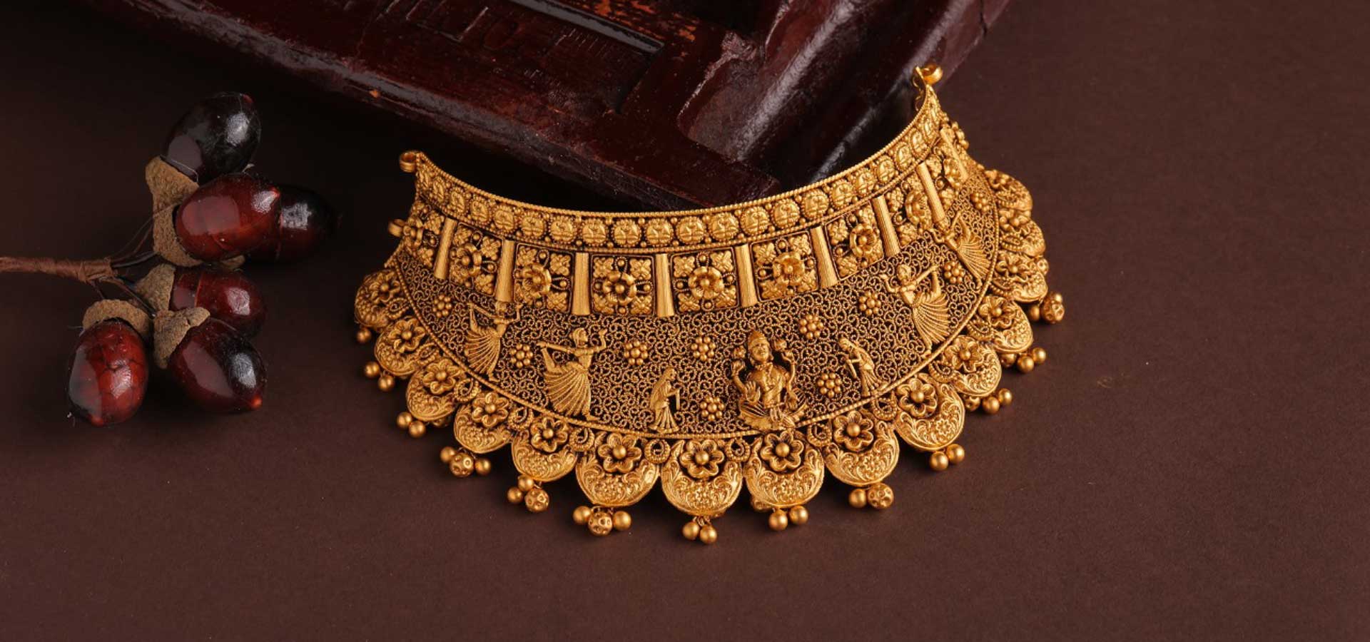 D.A.R heritage filigree choker — 22kt gold, handcrafted in Coimbatore since 1931